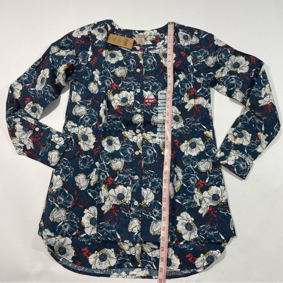 New Duluth Wrinkle Fighter Tunic Shirt Blue Floral Size XS - Picture 5 of 6